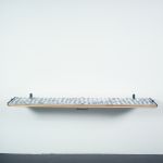 (Erstes) Blaues Glas, 1992, (Holz, Lack, Silikon, Pigment, Glas), 184 x 36 cm